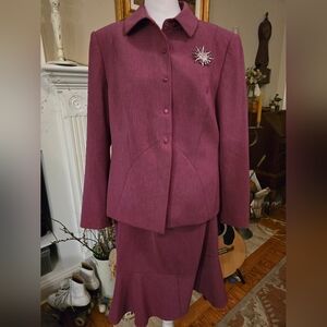 Kasper 14P Plum Suit, Skirt and Jacket